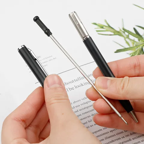 Business Minimalist Metal Ballpoint Pen Slim Twist Mechanism Writing Pen For Hotel Office School Stationery Gift