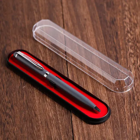 Astuccio Per Penne Con Coperchio Trasparente Sfaccettato Scatola Regalo Per Cancelleria In Plastica Minimalista Per Penna Singola