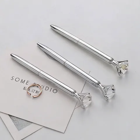Luxury Crystal Diamond Metal Ballpoint Pen Creative Stationery Elegant Business Gift Writing Pen For Office School Supplies