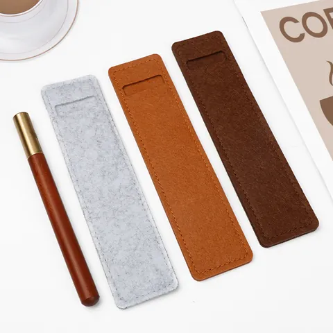Minimalist Felt Pencil Case Single Pen Sleeve Portable Stationery Storage Bag For Fountain Pens Office Student Supplies