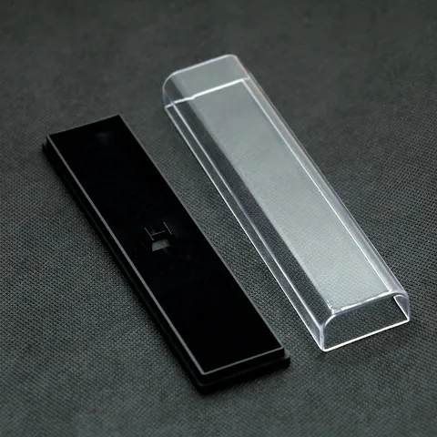 Astuccio Regalo per Penne Quadrato Trasparente Minimalista Scatola di Immagazzinaggio in Plastica per Penna Singola Ufficio