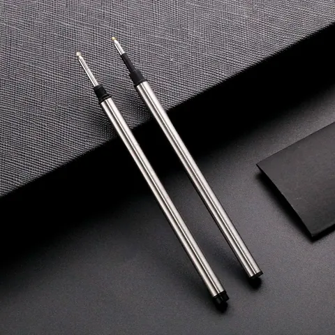0.5mm Universal Metal Rollerball Pen Refills Standard Threaded Plug-in Replacement Ink For Business Signet Pens Black Blue Ink
