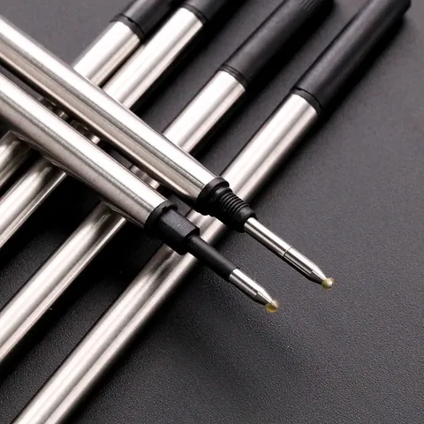 0.5mm Universal Metal Rollerball Pen Refills Standard Threaded Plug-in Replacement Ink For Business Signet Pens Black Blue Ink