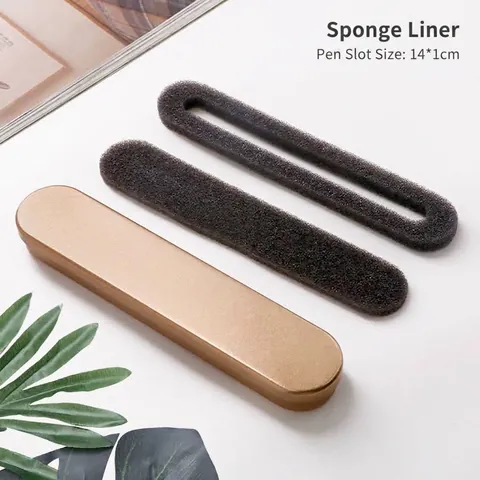 Minimalist Tinplate Pencil Box Portable Metal Storage Box Champagne Gold Frosted Surface Office School Stationery Gift Case For Pen Jewelry