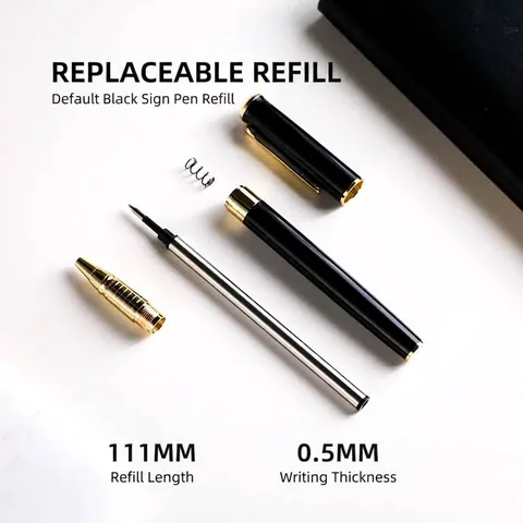 Luxe Metalen Rollerball Pen Zakelijk Professioneel Schrijfgerei Cadeau Hervulbaar Metalen Kantoor Schoolbenodigdheden Voor Heren Dames