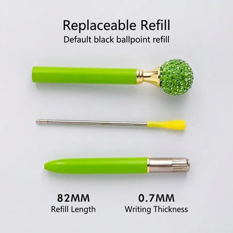 Creative Metal Ballpoint Pen With Rhinestone Crystal Ball Twist Action Rotating Writing Pen Office School Stationery Gift