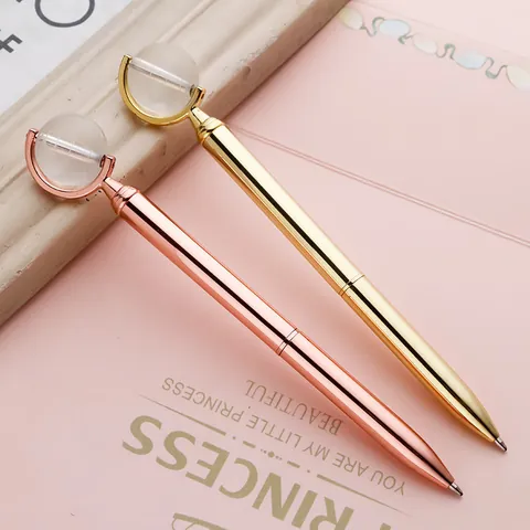 Metal Globe Ballpoint Pen Rotating Crystal World Map Top Office Gift Pen With 1.0mm Bullet Tip For Business Students