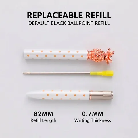 Pineapple Metal Ballpoint Pen Creative Metallic Writing Pen For Business Office School Hotel Gift Decorative Stationery