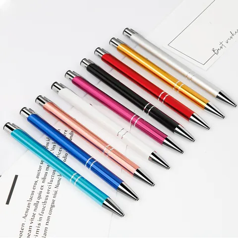 Retractable Aluminum Alloy Metal Ballpoint Pen Smooth Writing sub Bullet Tip Business School Office Stationery Gift Black Ink Pen