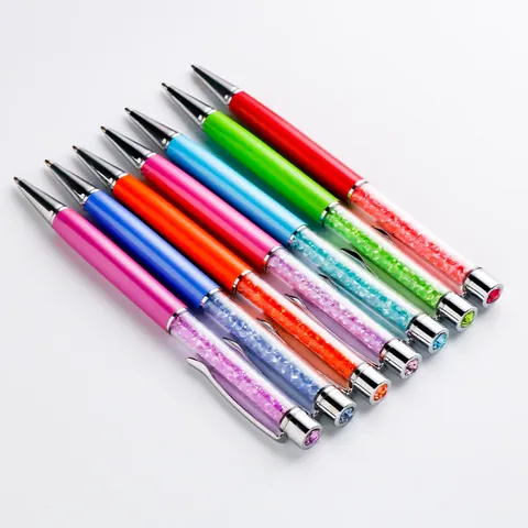 Luxury Metal Crystal Ballpoint Pen With Sparkling Rhinestones Business Office Stationery Writing Pen Gift For Women Men