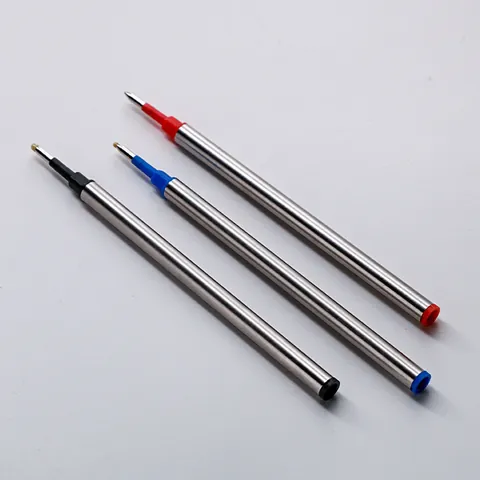 Universal Metal Rollerball Pen Refills Smooth Writing Replacement Refills Black Blue Red Ink For Office School Stationary