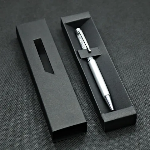 Caja De Regalo Para Bolígrafo De Papel Kraft Con Ventana Estuche De Embalaje Minimalista Para Un Solo Bolígrafo Oficina Escuela