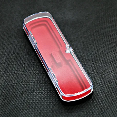 Caja de Plástico Transparente para Dos Bolígrafos Con Cierre Magnético Forro de Flocado Exquisita Caja de Regalo Pequeña Portátil