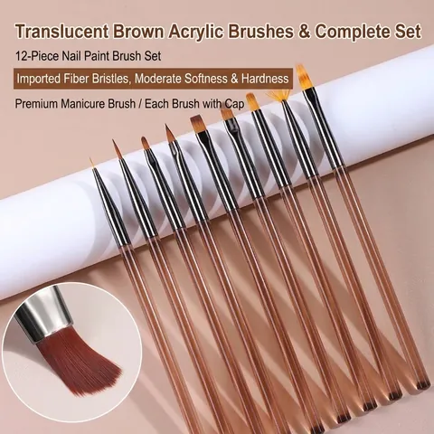 Professional Japanese Style Nail Art Brush Set For Manicure Liner Painting Gradient Petal Design Resin Handle Nail Tool