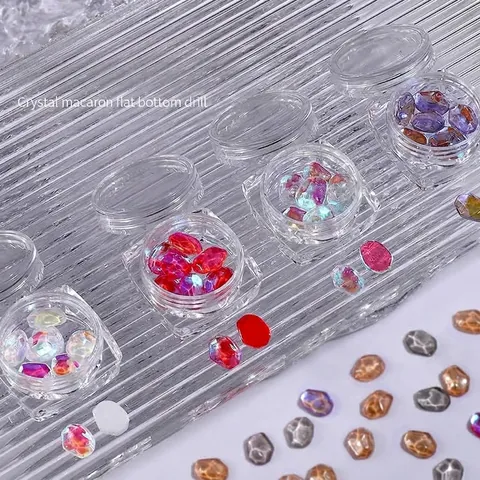 Aurora Iridescent Candy Ice Cube Nail Art Rhinestones Irregular Water Ripple Flatback Glass Gems For DIY Manicure Decoration