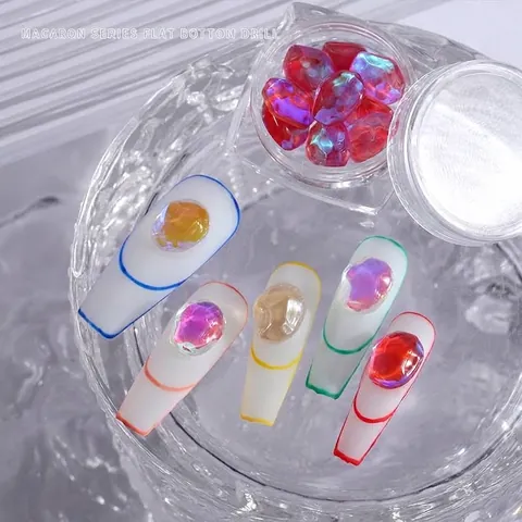 Aurora Iridescent Candy Ice Cube Nail Art Rhinestones Irregular Water Ripple Flatback Glass Gems For DIY Manicure Decoration