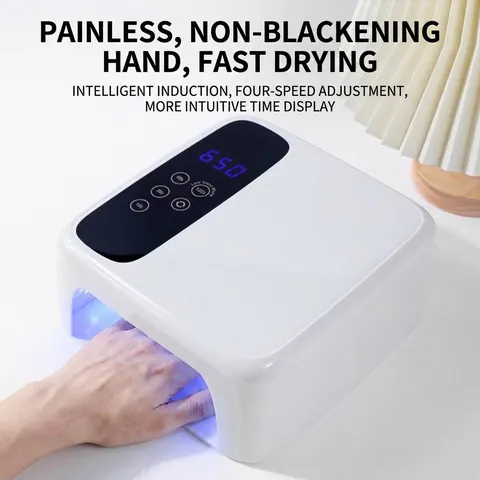 Professional 72W UV LED Nail Lamp Rechargeable Wireless Nail Dryer With 4 Timer Settings LCD Display For Gel Polish Home Salon
