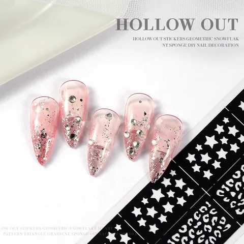 Professional Nail Art Ombre Gradient Sponges And Hollow Out Stencils Stickers Kit For DIY Manicure Decoration Tools