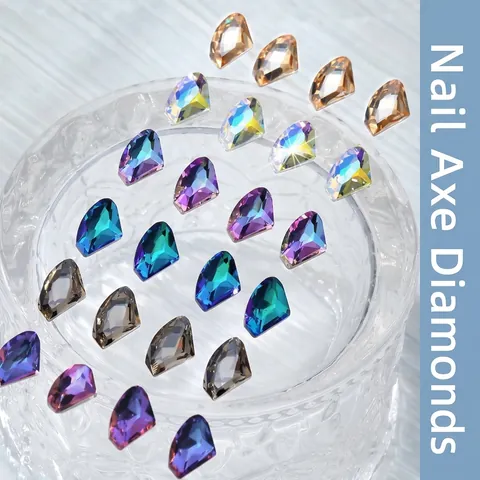 Nagelkunst Axt Strass K9 Kristall Spitzboden Eissteine Luxus Glänzende Maniküre Dekorationen Glas Edelsteine DIY Nägel Zubehör