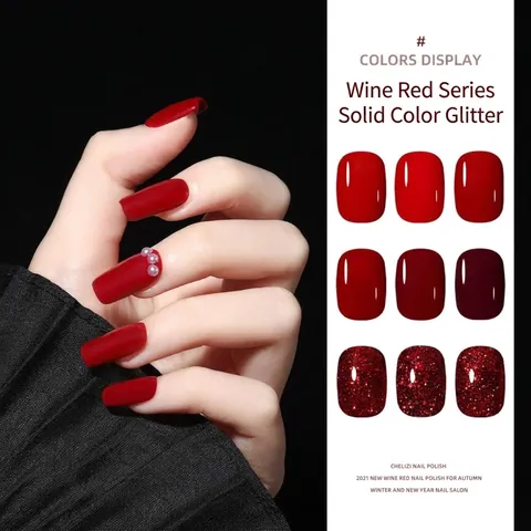 Autumn Winter Wine Red Series Nail Polish Gel UV LED Curing Cherry Color Long Lasting Glossy And Matte Soak Off Gel Polish