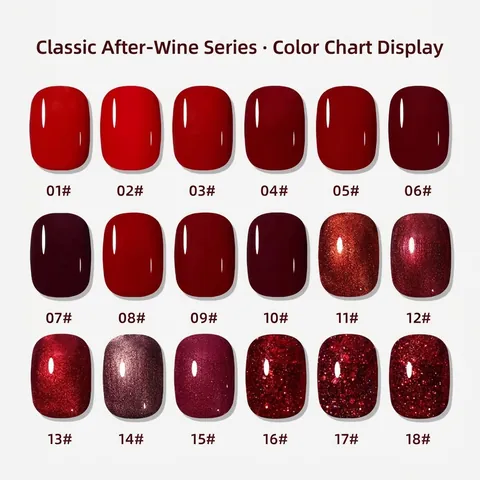 Autumn Winter Wine Red Series Nail Polish Gel UV LED Curing Cherry Color Long Lasting Glossy And Matte Soak Off Gel Polish