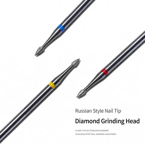 Professional Russian Manicure Diamond Nail Drill Bit Alloy Tungsten Steel Electroplated Arc Tip Cuticle Remover For Nail Salon Home