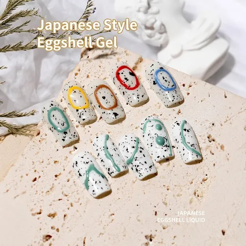 Japanese Style Quail Eggshell Nail Gel Polish Speckled Top Coat UV LED Cured Resin Nail Art Polish For Women Jewelry Decor