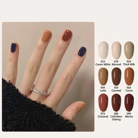 CHAGIOR Autumn Winter Caramel Gel Nail Polish Coffee Cocoa Milk Tea Colors Soak Off UV LED Gel Brightening Nail Art Varnish Women