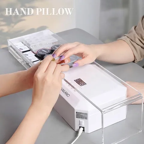 Professional Acrylic Nail Arm Rest Transparent Hand Pillow Support Over Nail Lamp Aurora Wave Pattern Manicure Bench Stand