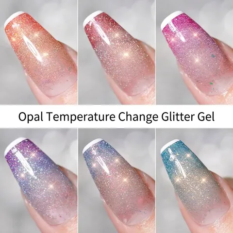 Temperature Color Changing Opal Nail Gel Polish Aurora Glitter Dreamy UV LED Soak Off Nail Varnish For Women Daily Party