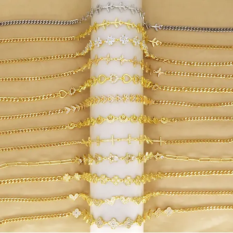 Hip Hop Copper Zirconia Heart Butterfly Airplane Cross Pendant Necklace For Women Gold Silver Electroplated Cuban Link Choker Jewelry