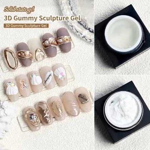 PVC Solid Nail Gel 3D Carving Gel Soft Candy Sculpture Modeling Gel For Manicure Professional DIY Nail Art Decoration