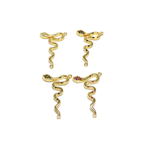 Hip Hop Schlange Anhänger Halskette Für Damen Kupfer Mit Zirkonia Vergoldet Tierform Venezianerkette Schmuck