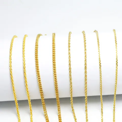 Minimalist Copper Electroplated Chain Necklace For Women Men Gold Silver Rose Gold Rope Rolo Curb Snake Clasp Necklaces Jewelry