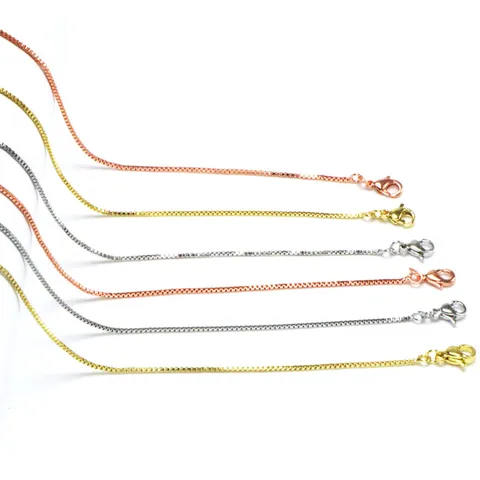 Minimalistische Koperen Box Ketting Ketting DIY Sieraden Benodigdheden Karabijnsluiting Schakelketting Voor Mannen Vrouwen Eenvoudige Ketting