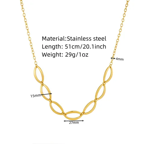 Grobgliedrige Edelstahl Vergoldete Kette Halskette Für Damen Minimalistisch Heavy Metal Spleißkreis Geometrische Halskette Modeschmuck Geschenk