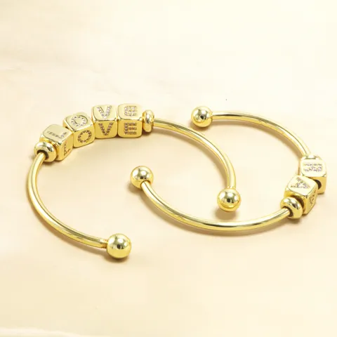 Gold Kupfer Würfel Initial Buchstabe Anhänger Halskette Minimalistisch Strass 26 Buchstaben DIY Schmuck Zubehör Für Damen