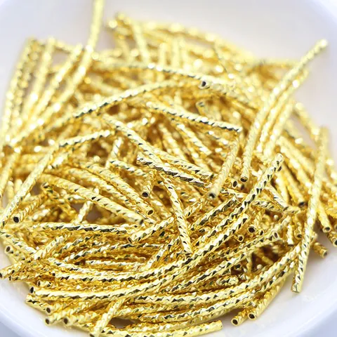 18K Vergoldetes Kupfer Gedrehte Spirale Schmuckrohrverbinder S-Bogen Gerades Rohr DIY Schmuckherstellung Armband Zubehör