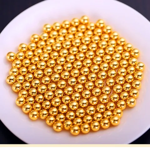 18K Vergoldete Kupfer Lose Perlen Für DIY Schmuckherstellung Glatte Runde Abstandsperlen Gold Roségold Silber Metallperlen Schmuckzubehör