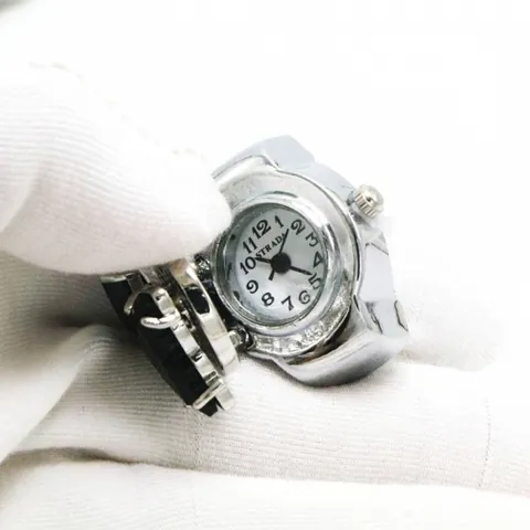 Vintage Schmetterling Ring Uhr Kreative Flip Cover Strass Finger Uhr Für Herren Damen Elastische Metall Band Quarz Ring Uhr Schmuck