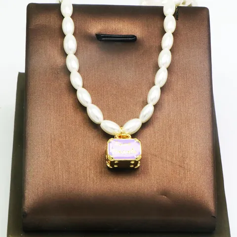 Vintage Copper Enamel Travel Suitcase Pendant Necklace Elegant Artificial Pearl Chain Jewelry For Women Romantic Travel Theme Gift