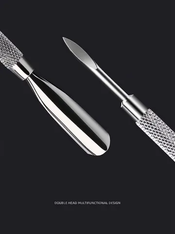 Professional Alloy Stainless Steel Look Nail Cuticle Pusher Double Ended Dead Skin Remover Manicure Pedicure Tool For Salon Home Use