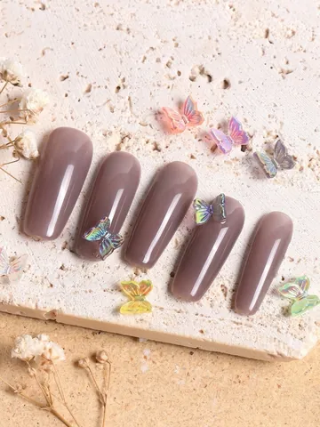 Aurora Iriserende Vlinder Nagelkunst Decoraties 3D Hars Ijs Transparant Gemengde Kleur Vlinder Charms Voor DIY Manicure Sieraden