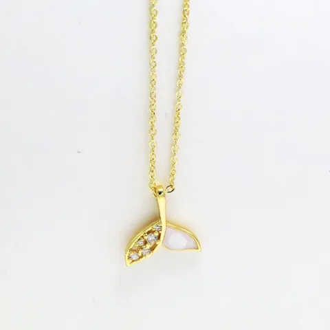 Western Gold Plated Copper Necklace Zirconia Shell Pendant Trendy Fish Tail Slipper Star Envelope Clavicle Chain Jewelry For Women