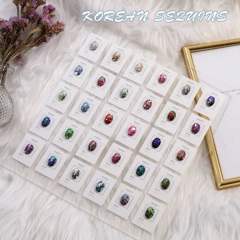Korean Style Chunky Glitters Hexagonal Sequins For Nail Art Decoration Iridescent Laser Mixing Sequins For Women Beauty