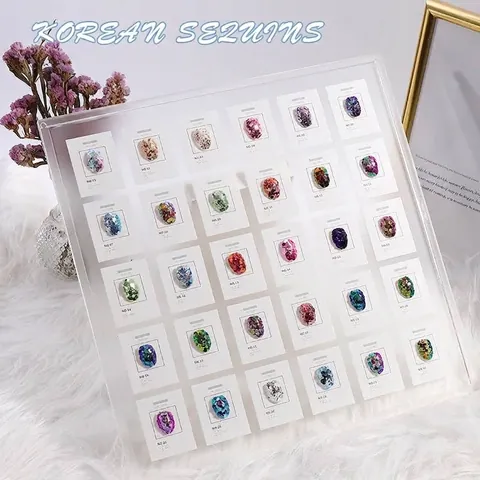 Korean Style Chunky Glitters Hexagonal Sequins For Nail Art Decoration Iridescent Laser Mixing Sequins For Women Beauty