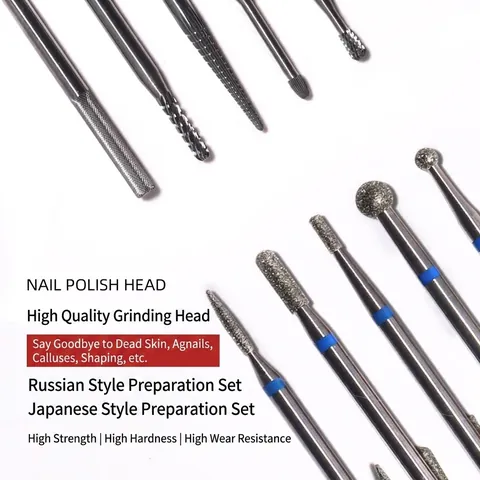 Punte Professionali in Acciaio al Tungsteno per Fresa Unghie Manicure Russa Rimuovi Cuticole Elettrico Testa di Lucidatura Strumento Unghie