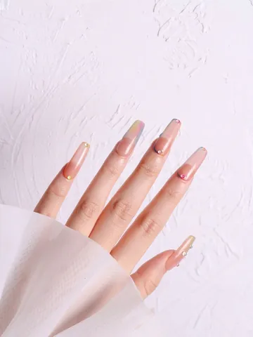 Mermaid Aurora Nail Art Beads Iridescent Crystal Round Mixed Size Nail Decoration Charms DIY Candy Colors Manicure Accessories
