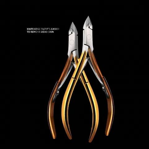Professional Cuticle Nipper Alloy Nail Dead Skin Remover D501 Gold Silver Handle Manicure Pedicure Scissor Tool