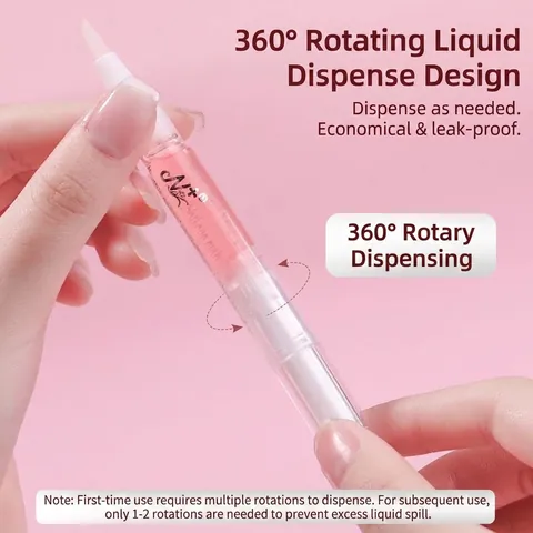 Rotary Cuticle Oil Pen Nail Nutrition Oil For Finger Care Moisturizing Repairing Treatment Manicure Tool Fruit Scent Transparent Tube Women Beauty